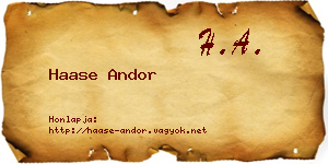 Haase Andor névjegykártya
