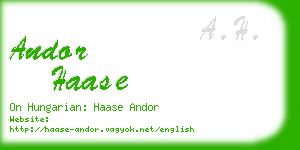 andor haase business card